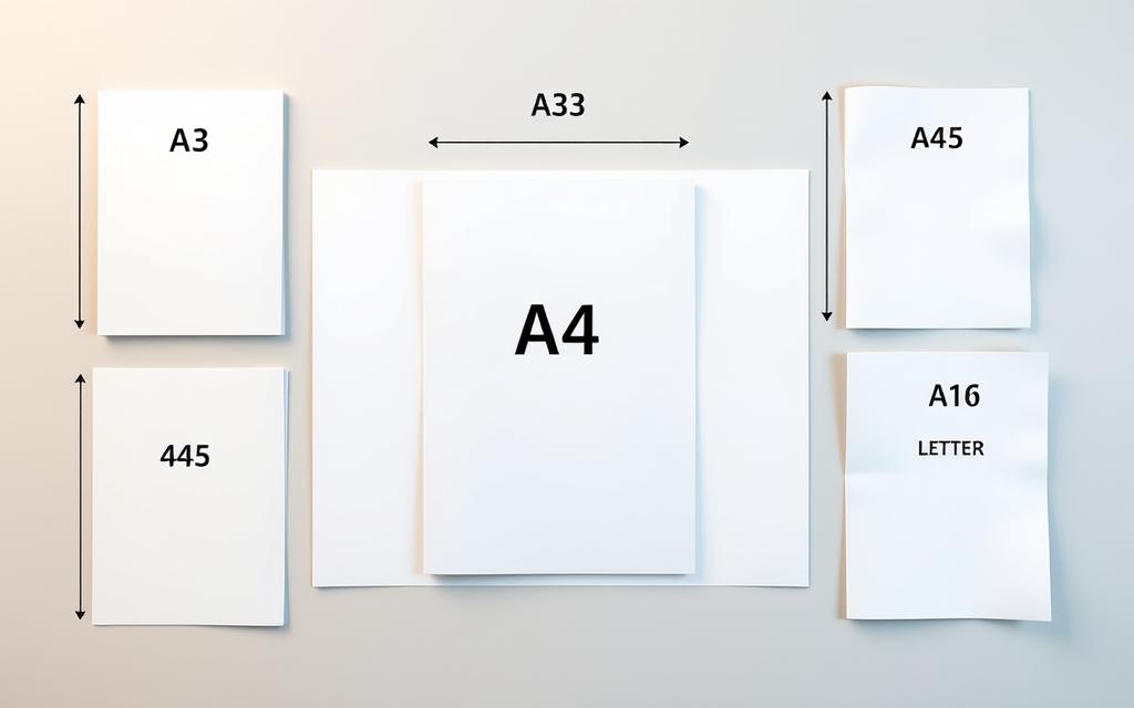 Comparação tamanhos de papel