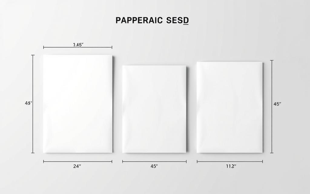 comparação tamanhos de papel