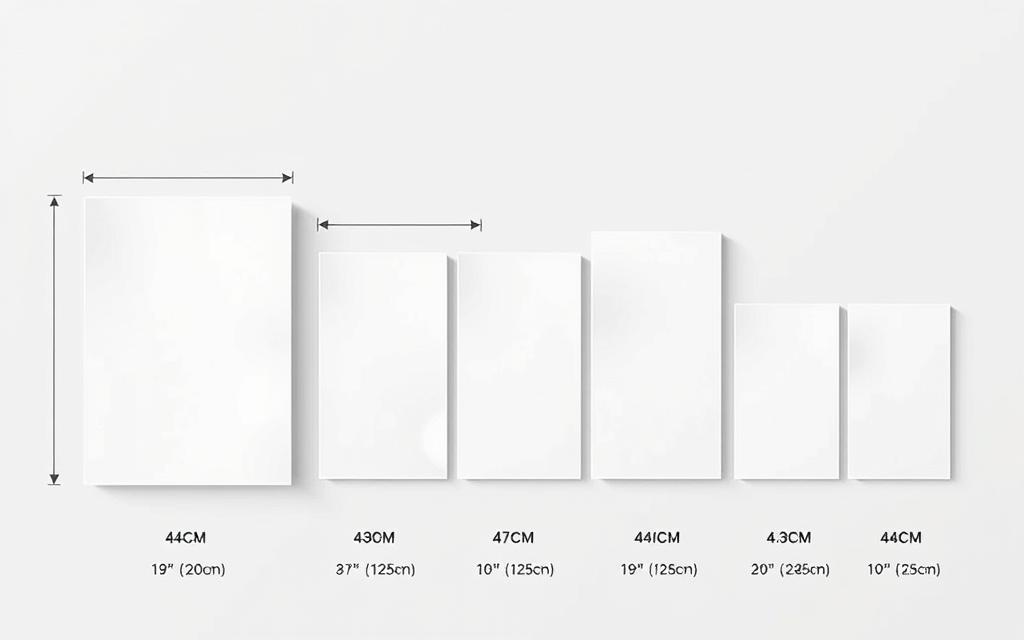 comparação tamanhos papel