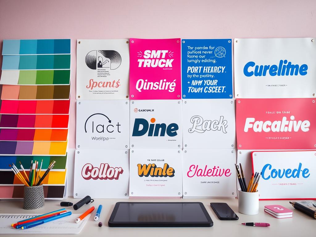 cores e tipografia para destaque de marca