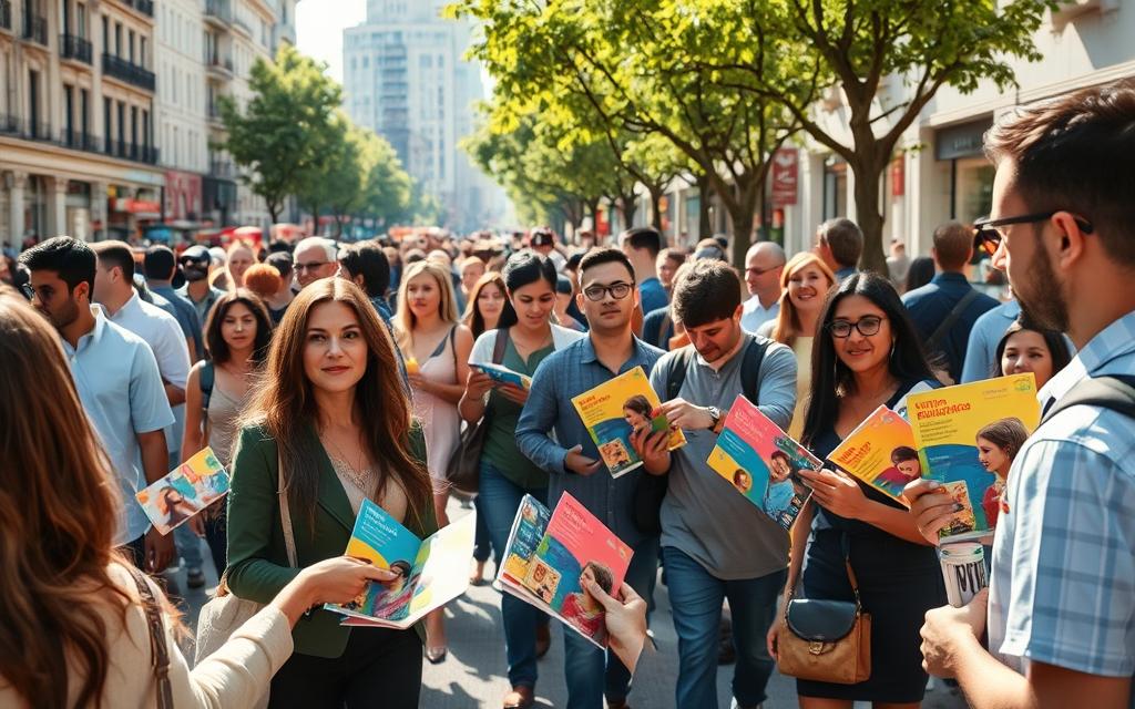 distribuição de folders