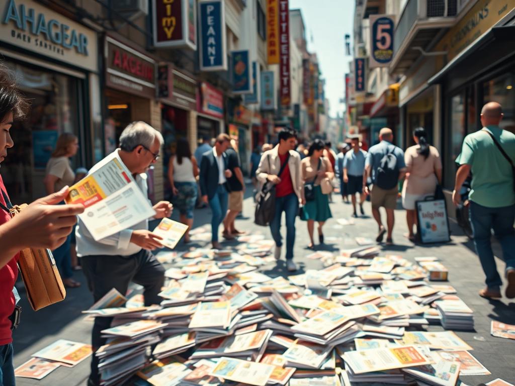 distribuição de panfletos