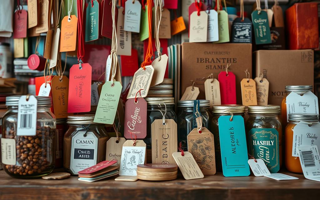etiquetas de produtos