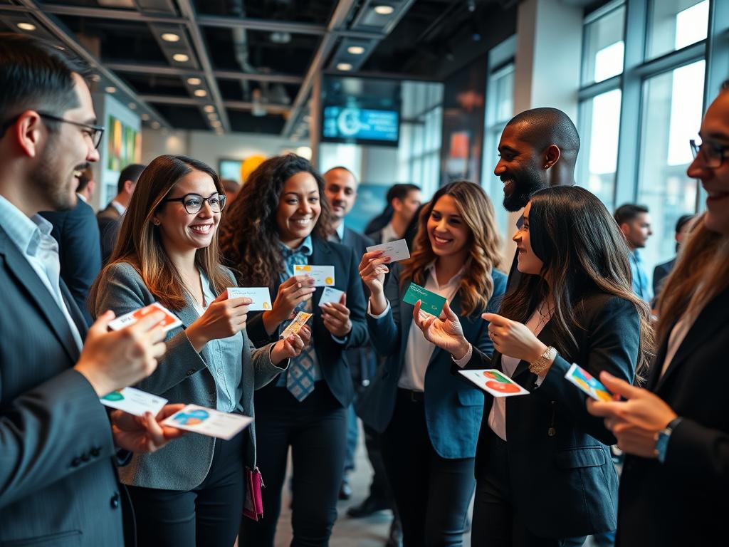 networking com cartões de visita