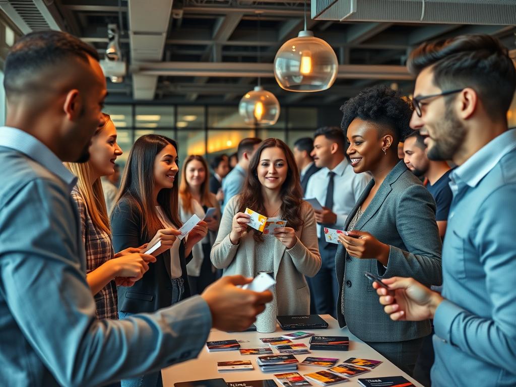 networking com cartões de visita