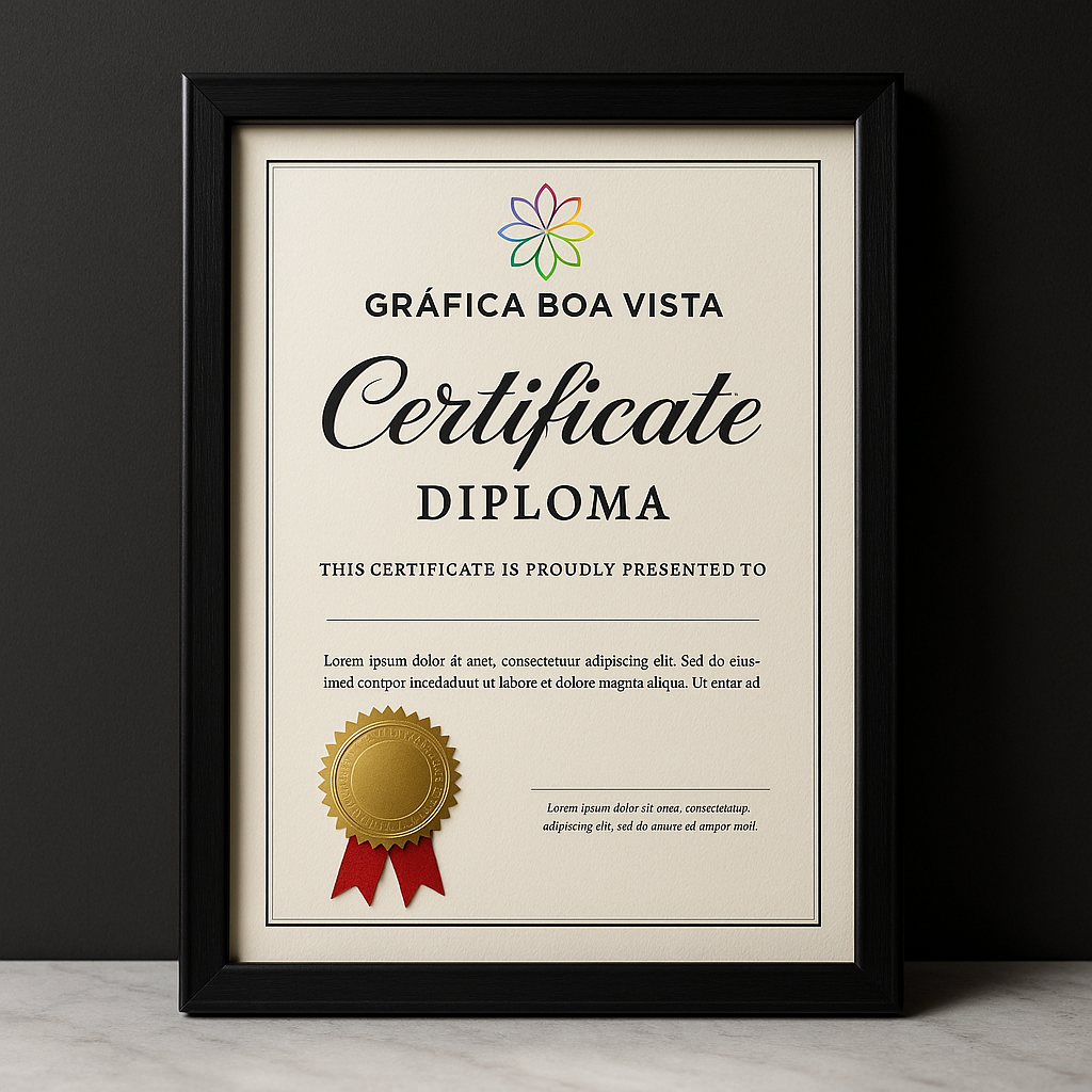 Certificado Personalizado A4 — Papel Especial 240g