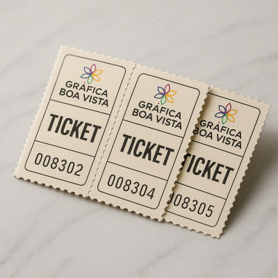 Ingresso de Segurança Numerado Papel Filigranado 120g