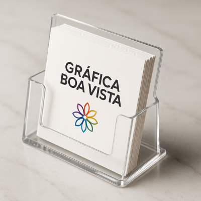 Displays de Mesa Tipo A em PVC 0,76mm Cristal Frente e Verso