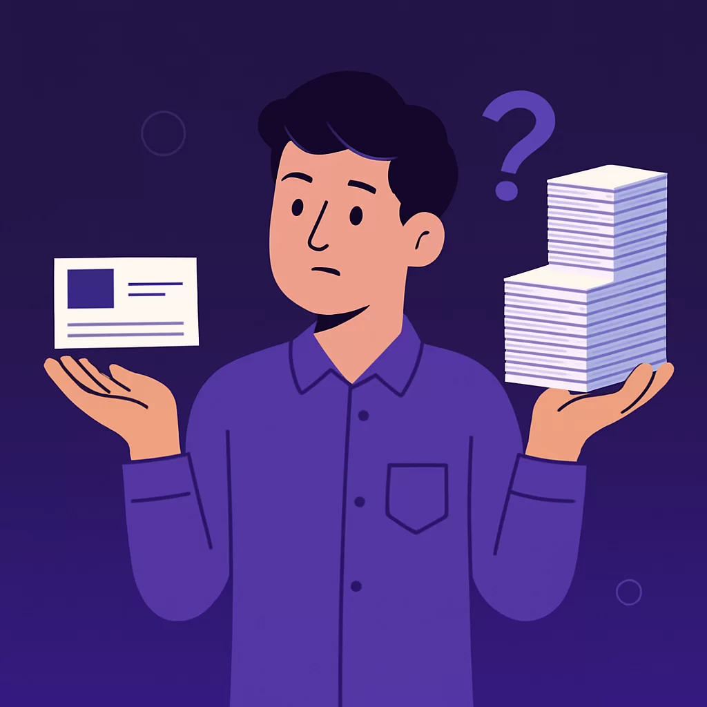 Quantos cartões de visita pedir?