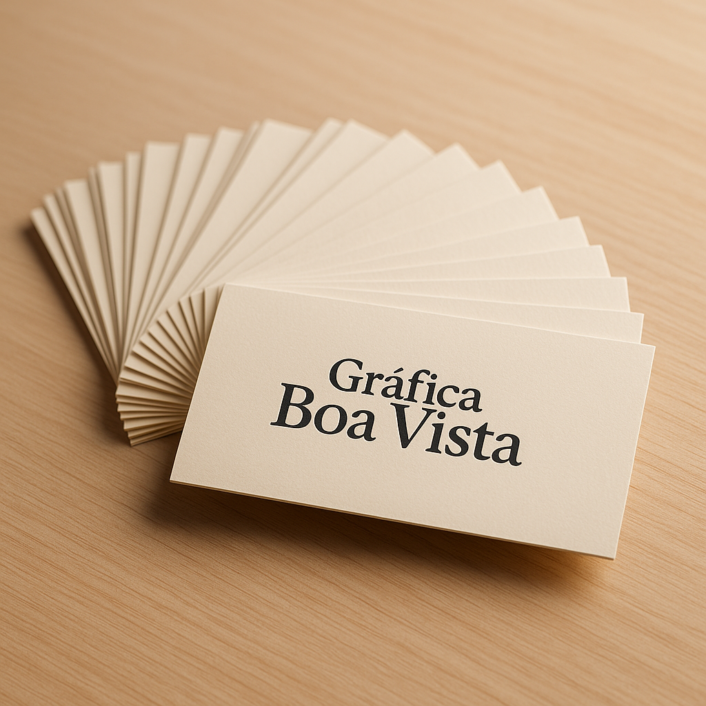 Cartões de visita impressos em Curitiba na Gráfica Boa Vista, com acabamento profissional e visual premium.