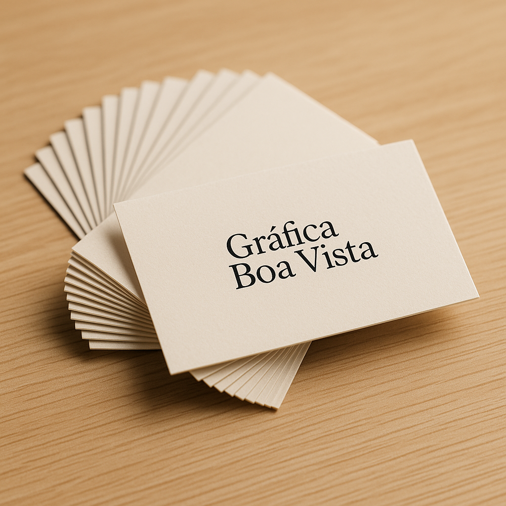 Cartões de visita impressos em Curitiba na Gráfica Boa Vista, com acabamento profissional e visual premium.