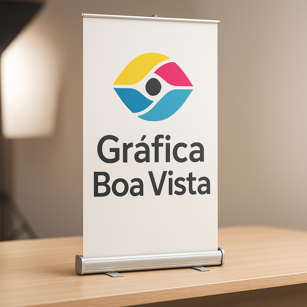 Banner de lona sendo produzido em gráfica profissional em Curitiba