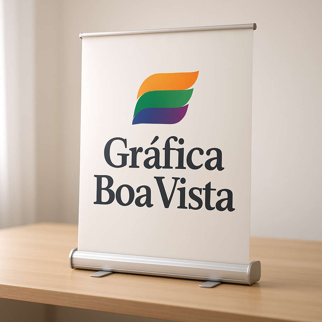 Banner de lona sendo produzido em gráfica profissional em Curitiba