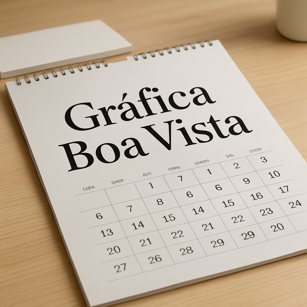 Calendários impressos de parede, mesa e com bloco em uma gráfica profissional em Curitiba