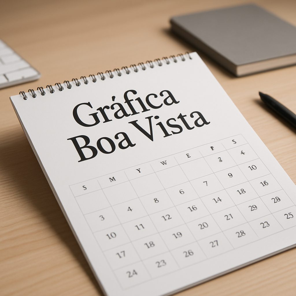 Calendários impressos de parede, mesa e com bloco em uma gráfica profissional em Curitiba