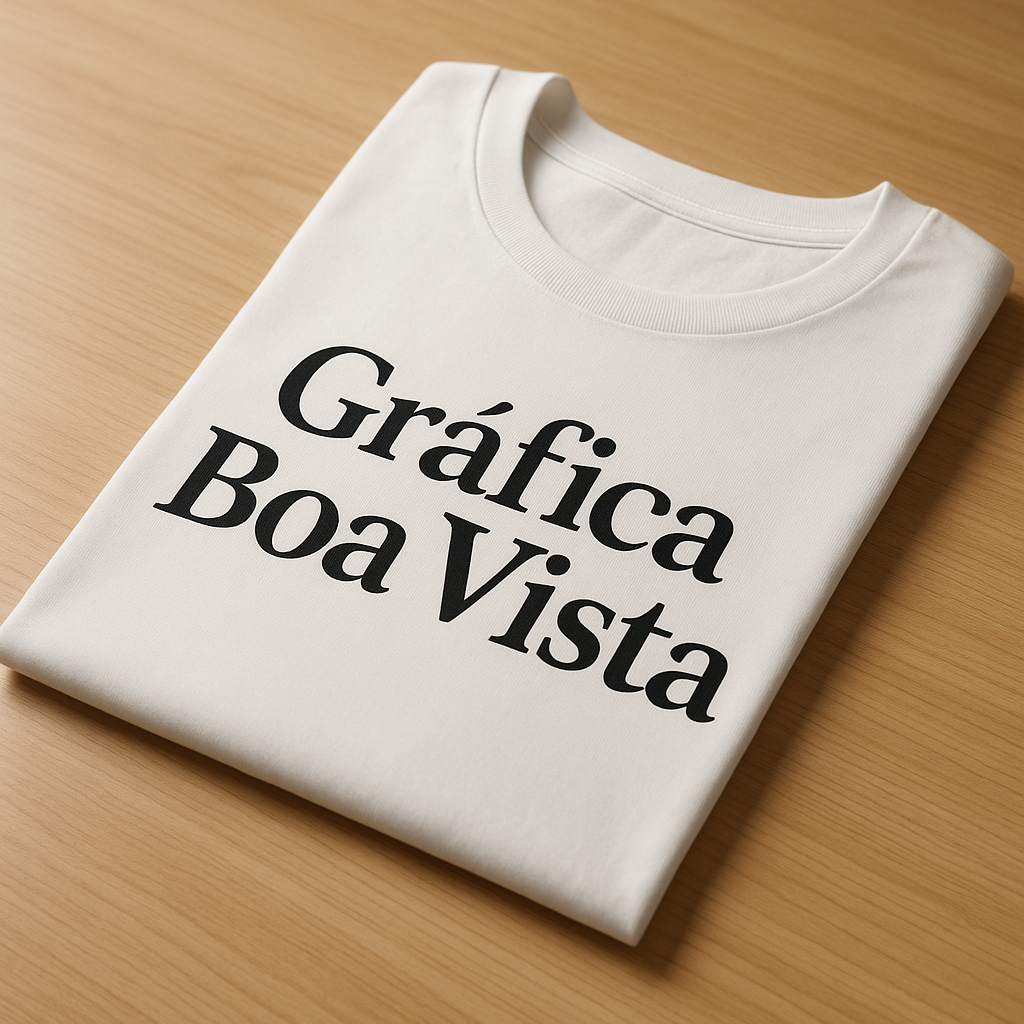 Camisetas personalizadas organizadas em uma gráfica profissional em Curitiba