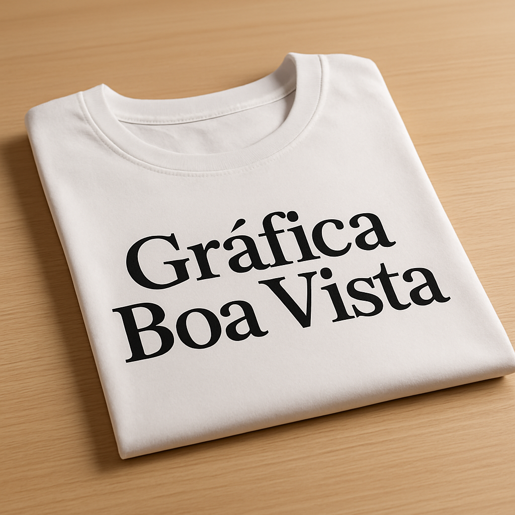 Camisetas personalizadas organizadas em uma gráfica profissional em Curitiba