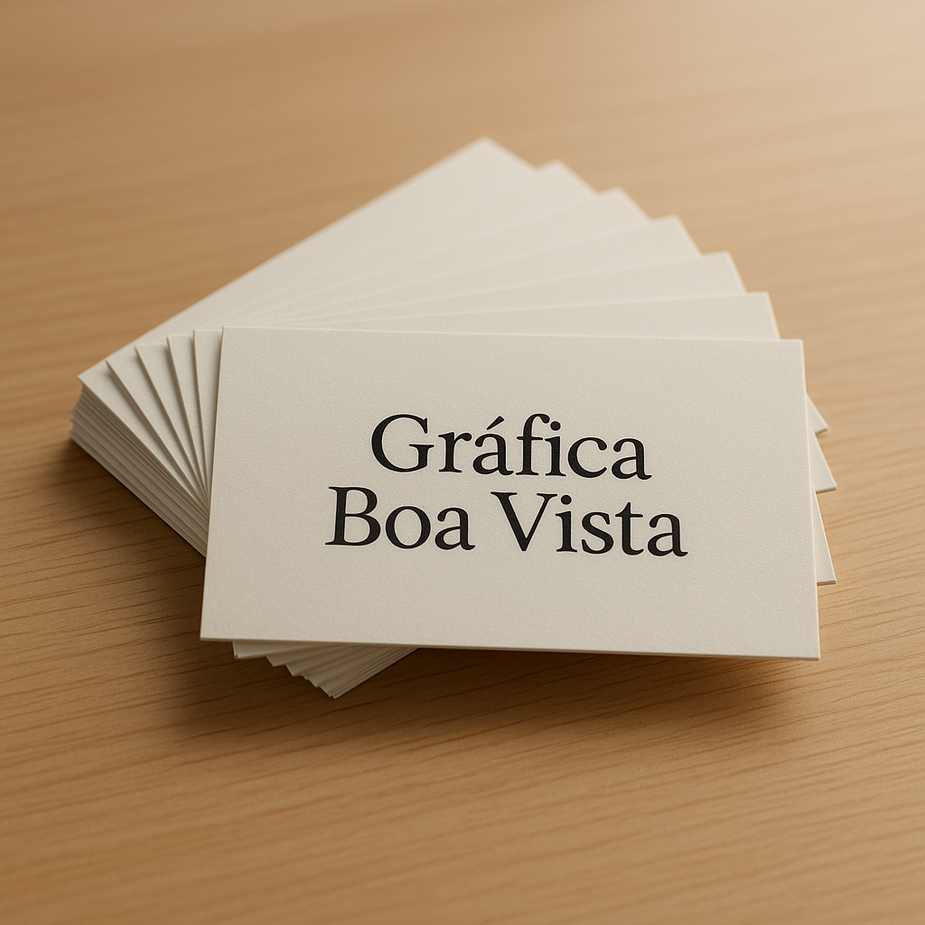 Cartão de visita personalizado premium sobre mesa de trabalho em gráfica