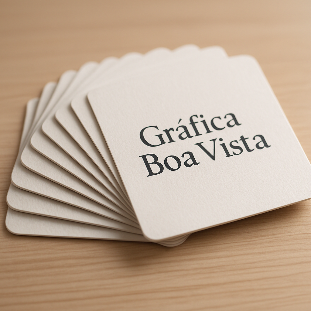 Cartão de visita personalizado premium sobre mesa de trabalho em gráfica