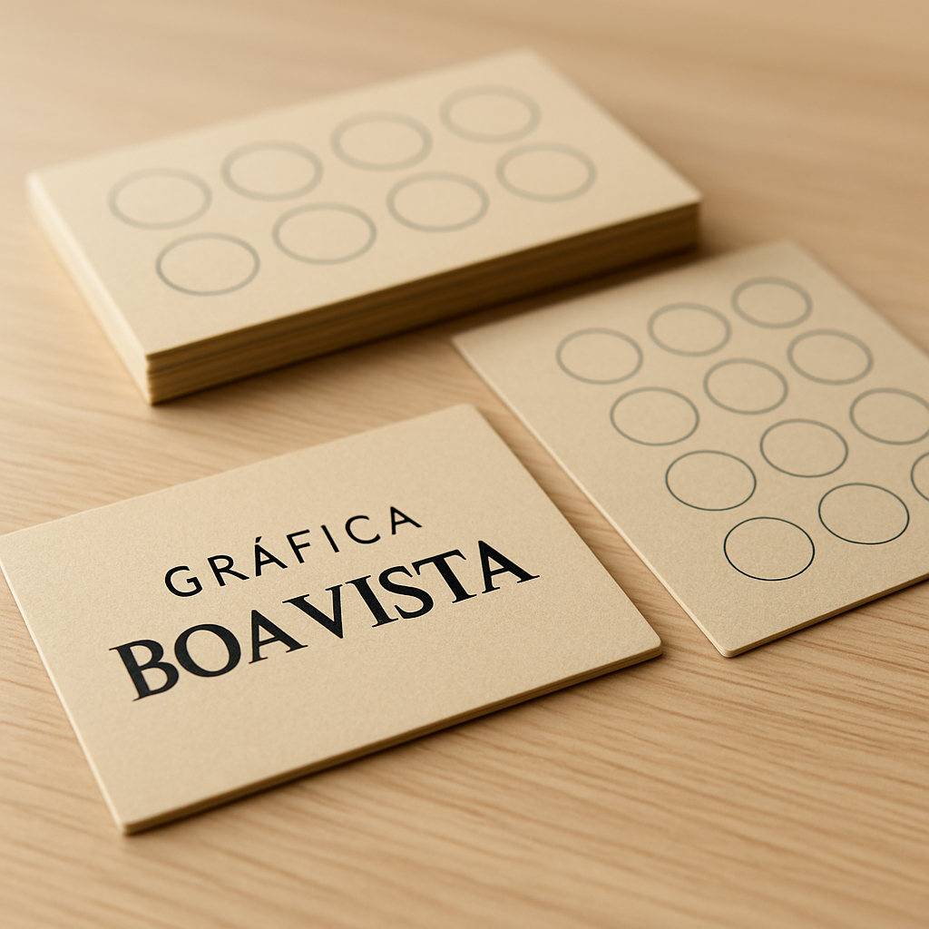 Cartão fidelidade personalizado impresso em papel premium, com acabamento profissional e aparência moderna