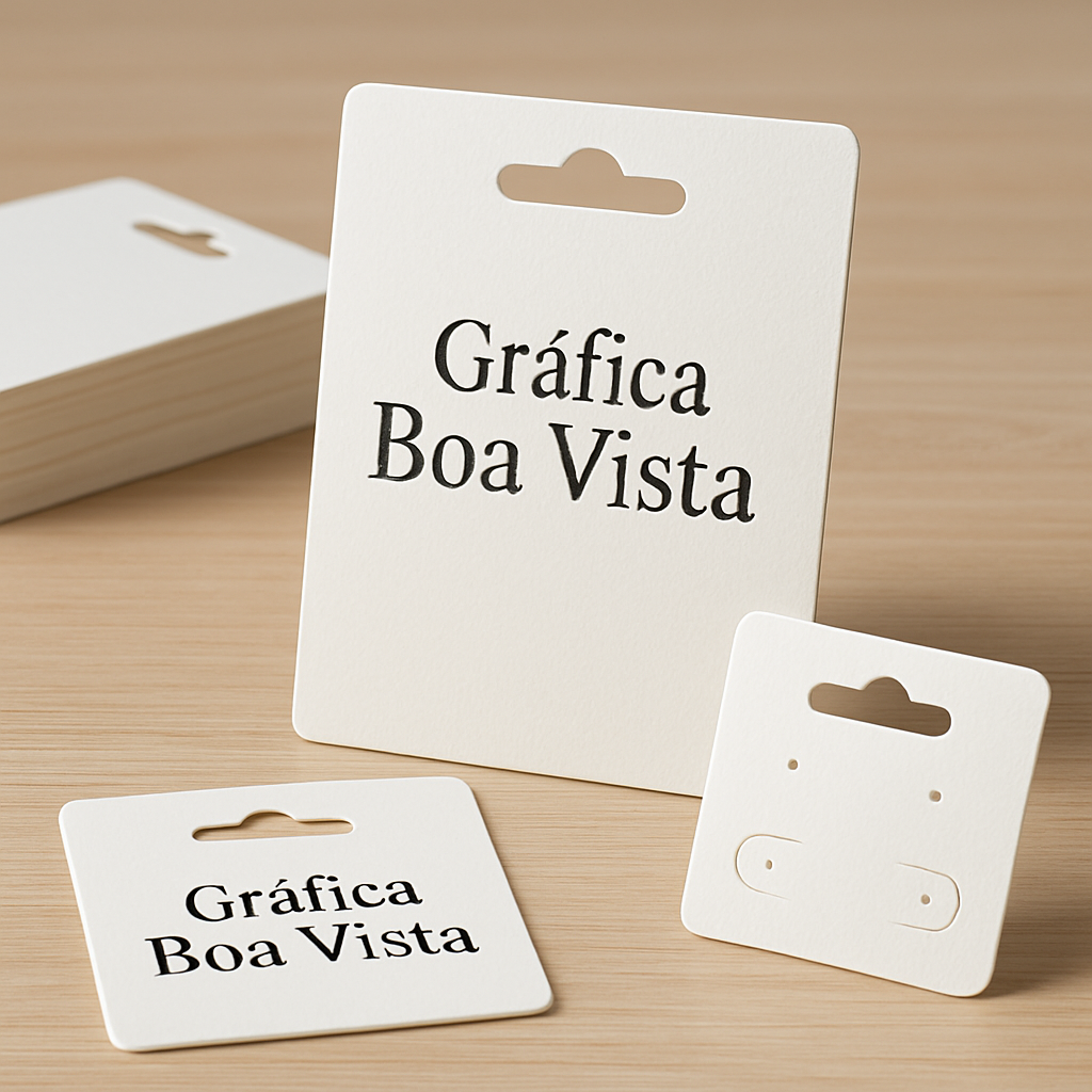 Cartelas personalizadas para bijuteria em diferentes tamanhos com acabamento profissional