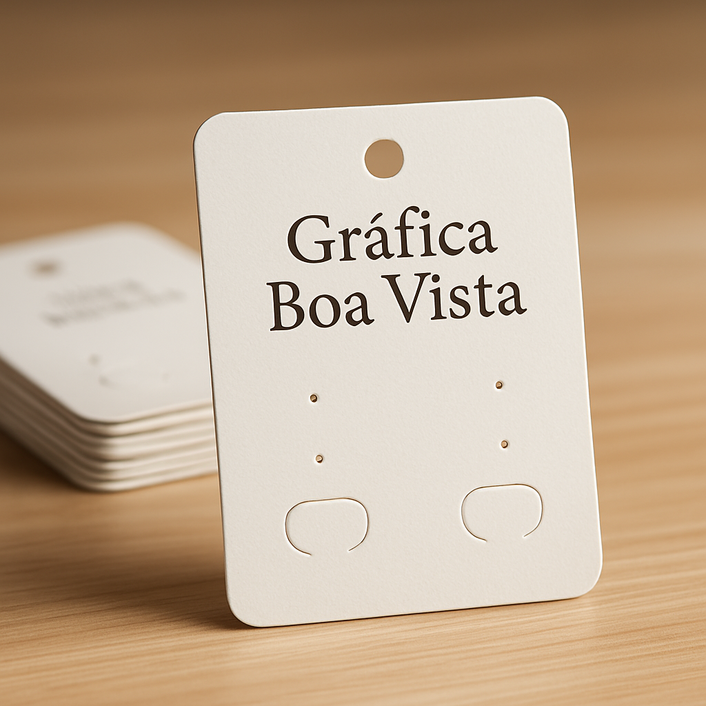 Cartelas personalizadas para bijuteria em diferentes tamanhos com acabamento profissional