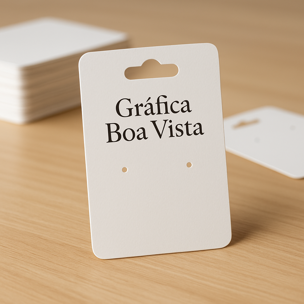 Cartelas para bijuteria em diferentes tamanhos com acabamento fosco e visual profissional