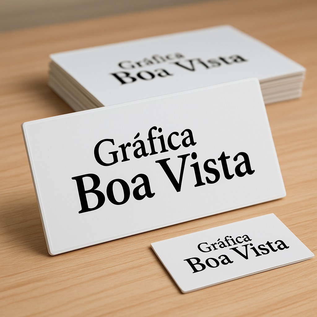 Placas PVC e PS com acabamento em adesivo vinil em uma gráfica profissional em Curitiba