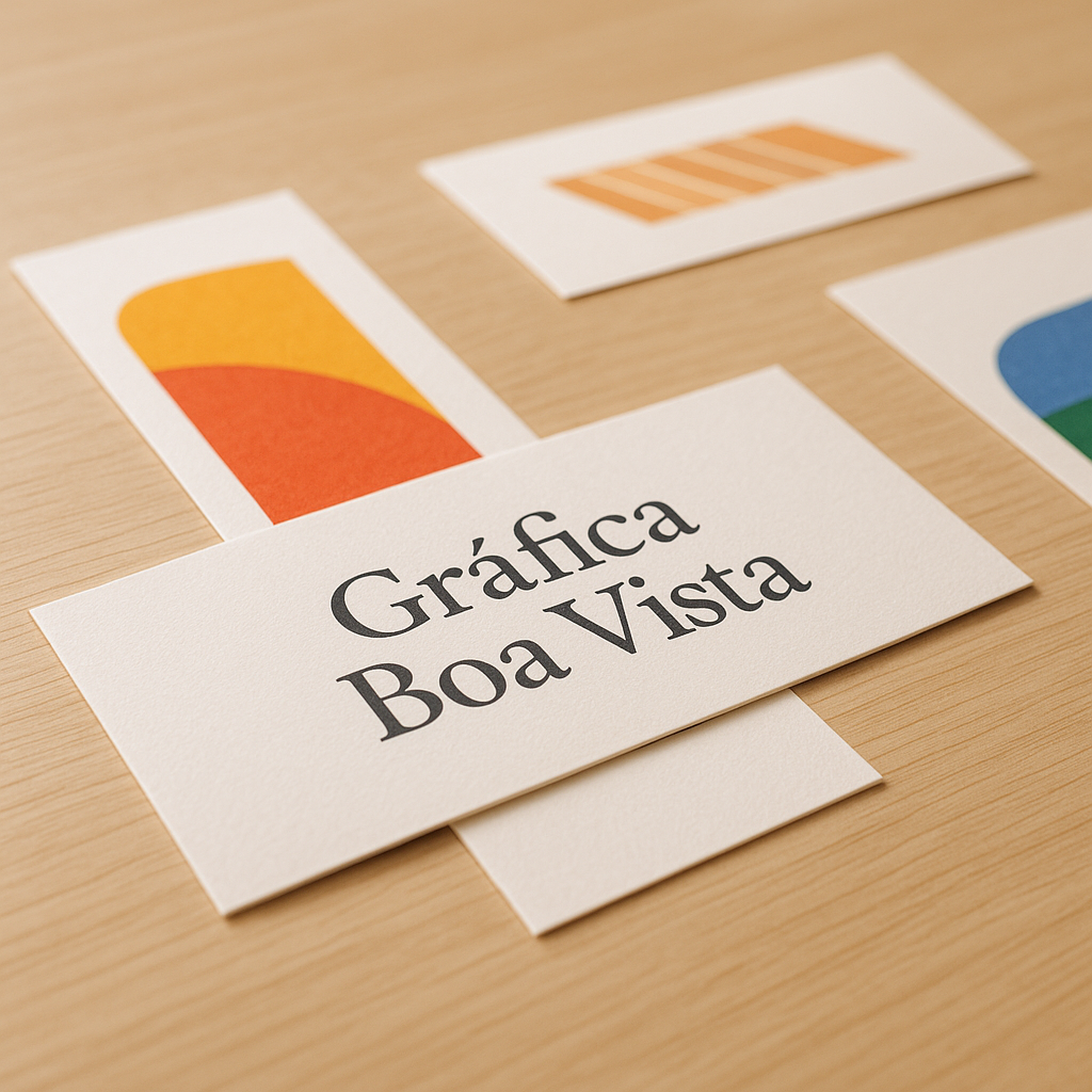 Marca página personalizado em papel couchê 250g sobre mesa, com acabamento profissional