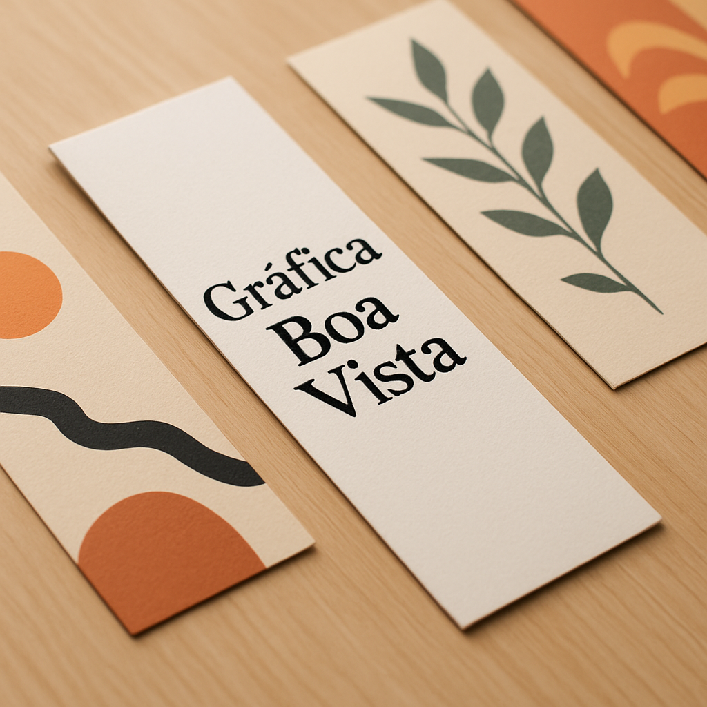 Marca página personalizado para clínicas e consultórios sobre mesa, com aparência profissional e acabamento premium