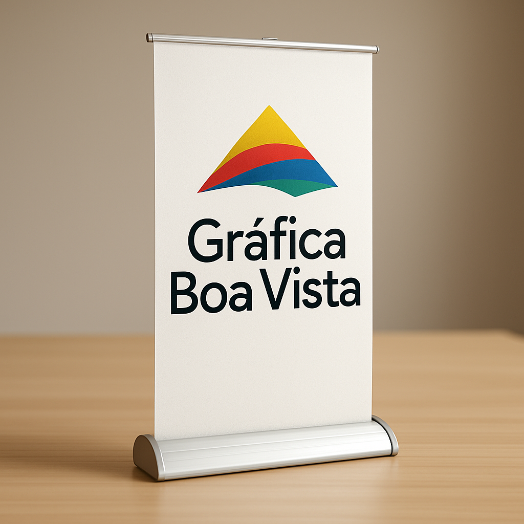Banner de lona personalizado pronto em gráfica de Curitiba, com acabamento profissional.