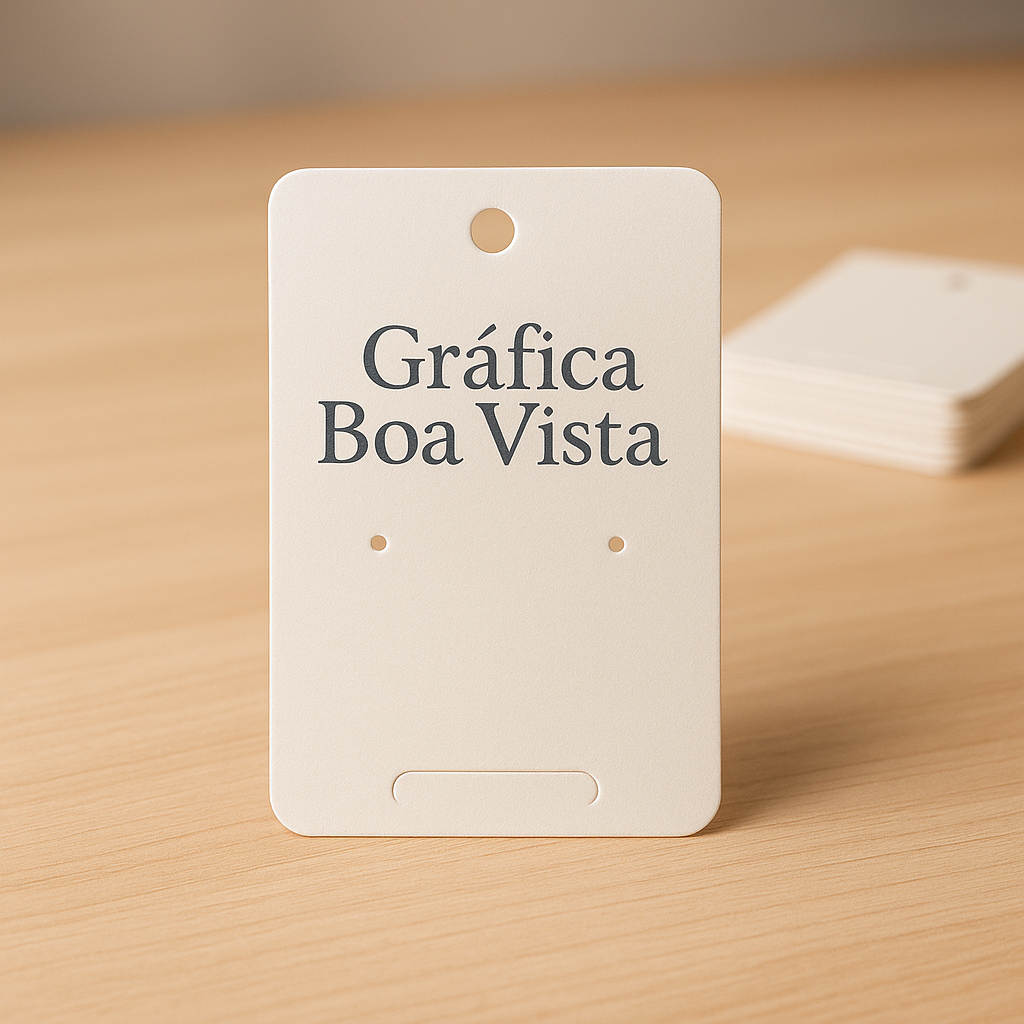 Cartelas personalizadas para bijuteria produzidas pela Gráfica Boa Vista em Curitiba