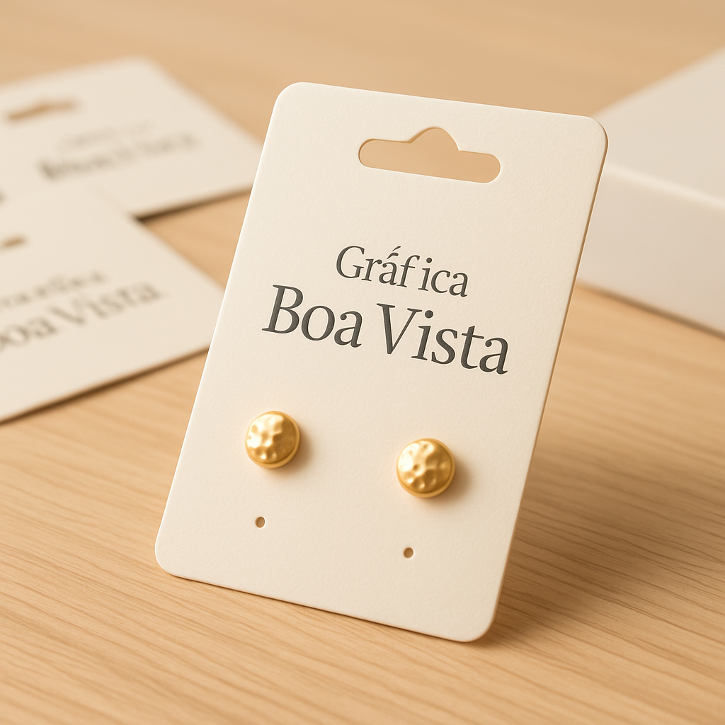 Cartelas personalizadas para bijuteria produzidas pela Gráfica Boa Vista em Curitiba