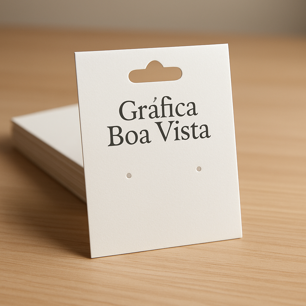 Cartelas personalizadas para bijuteria produzidas pela Gráfica Boa Vista em Curitiba
