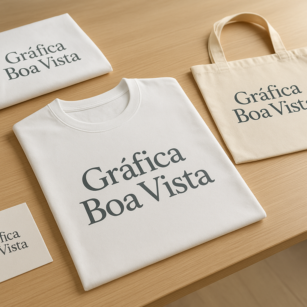 Gráfica em Curitiba com DTF Têxtil personalizado sobre mesa de produção