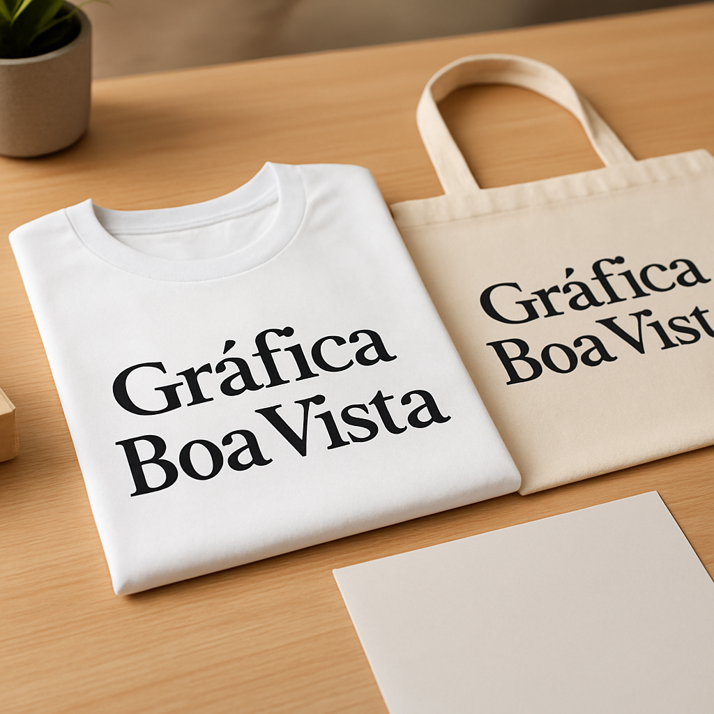 Gráfica em Curitiba com DTF Têxtil personalizado sobre mesa de produção