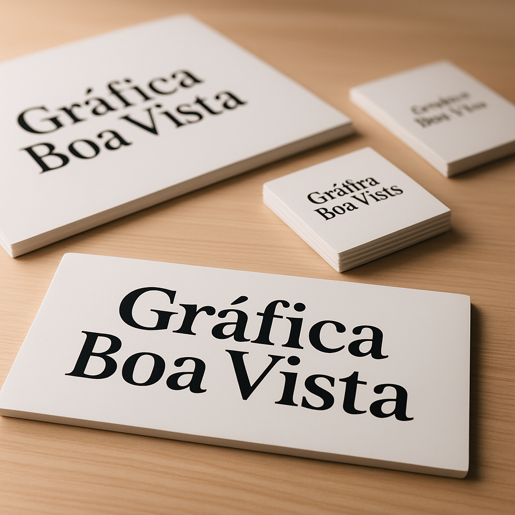Placas PVC/PS personalizadas em ambiente de gráfica em Curitiba