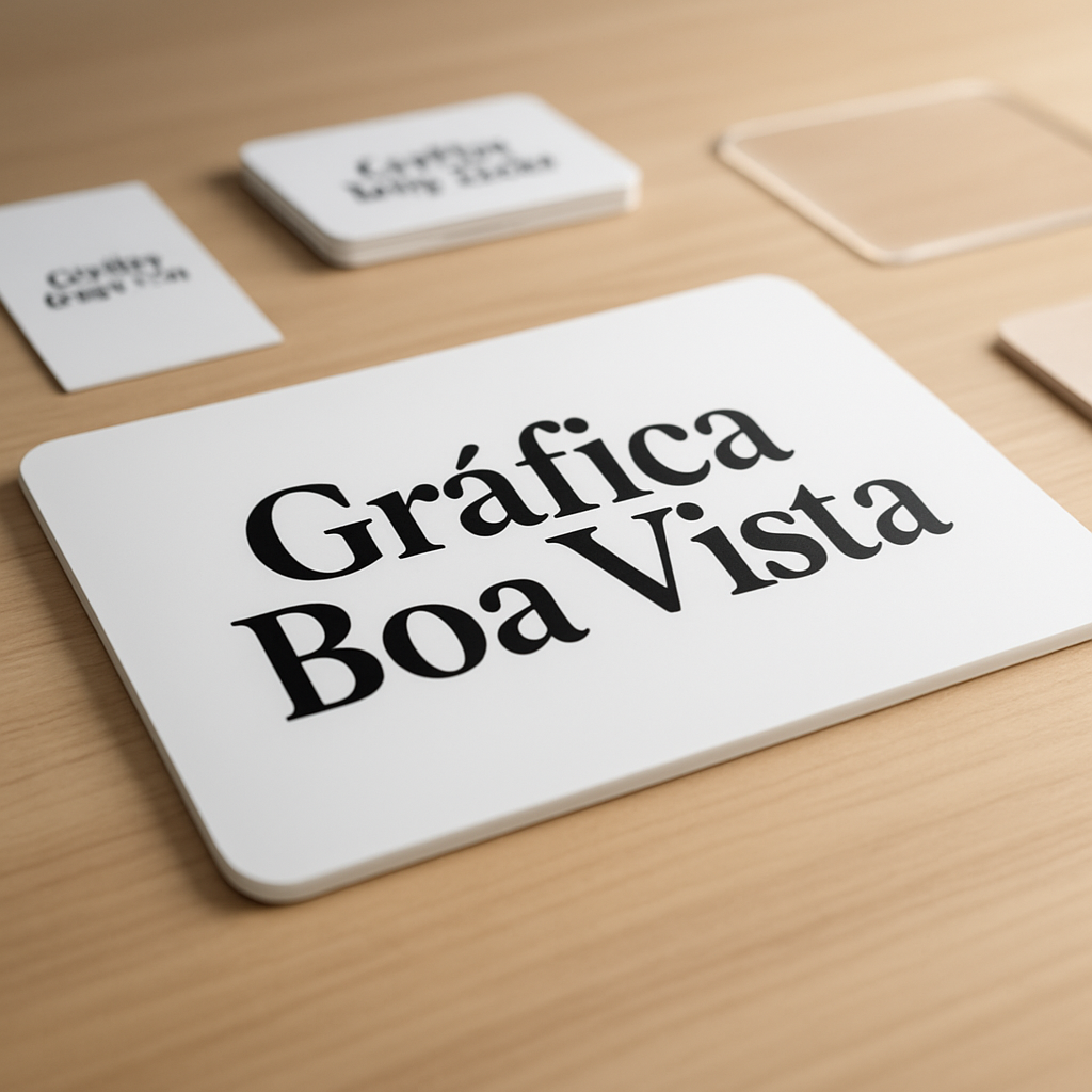 Placas PVC/PS personalizadas em ambiente de gráfica em Curitiba