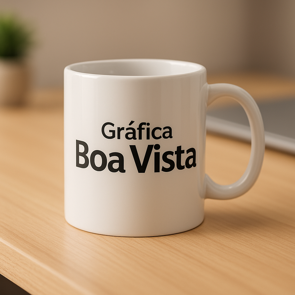 Canecas personalizadas em uma gráfica de Curitiba, em foto de produto