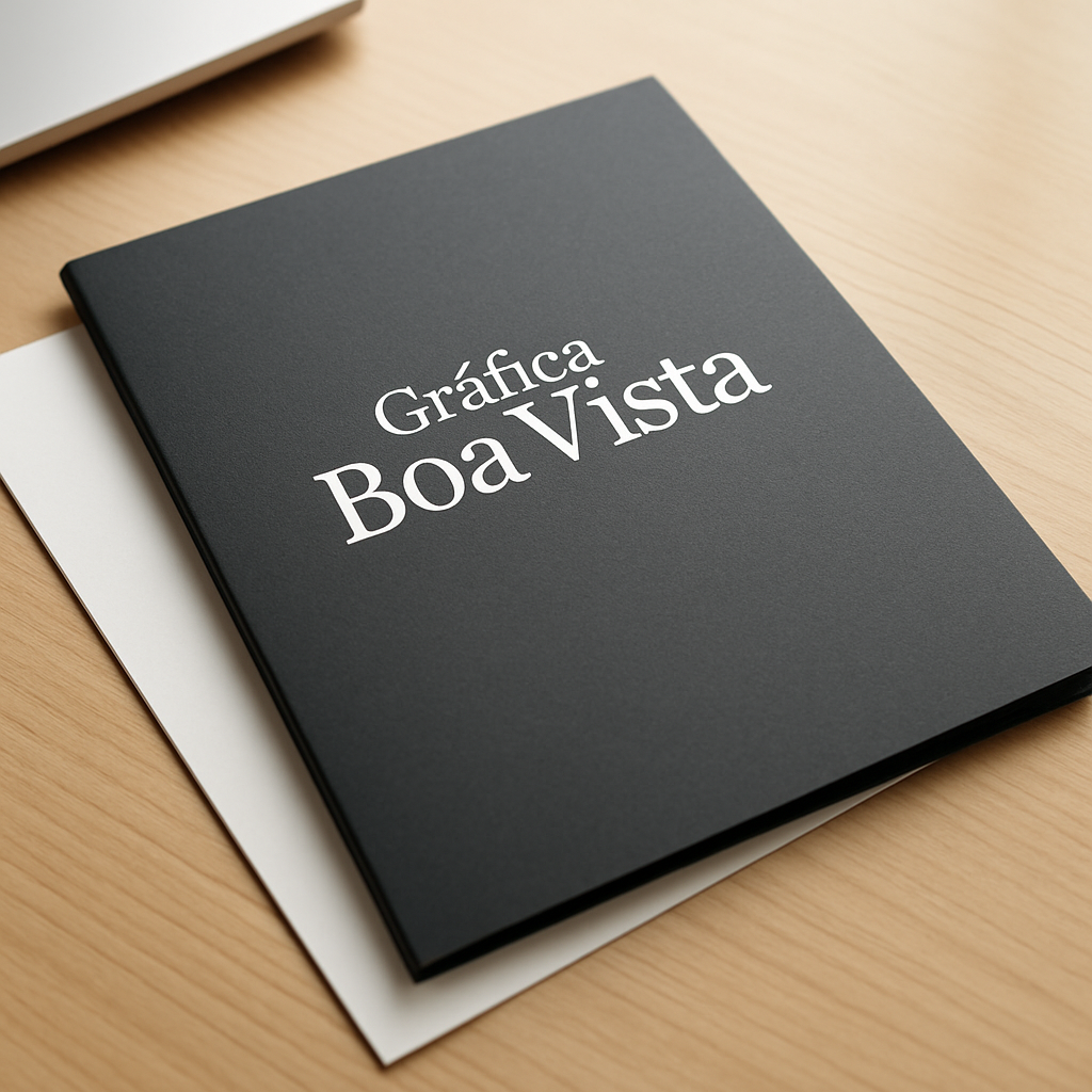 Pasta personalizada em uma gráfica de Curitiba, com acabamento profissional e visual corporativo