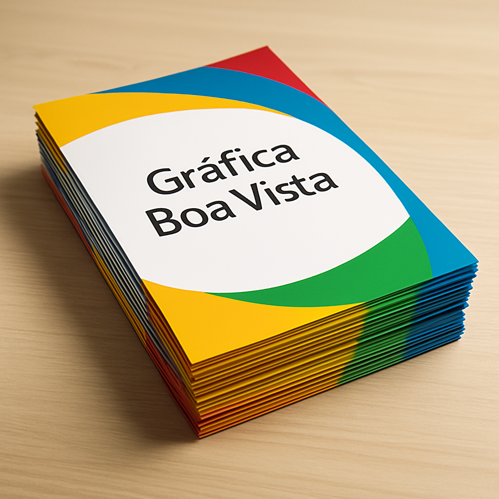 Panfletos promocionais para clínicas e consultórios sobre uma mesa de recepção, em ambiente de saúde moderno