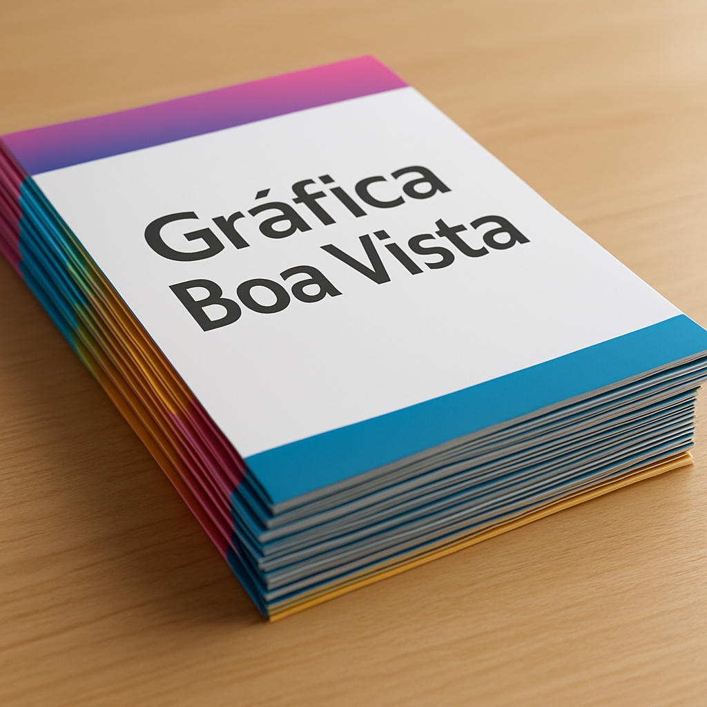 Panfletos promocionais para clínicas e consultórios sobre uma mesa de recepção, em ambiente de saúde moderno