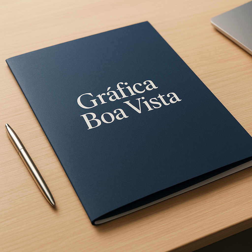 Pastas personalizadas com acabamento profissional em gráfica de Curitiba