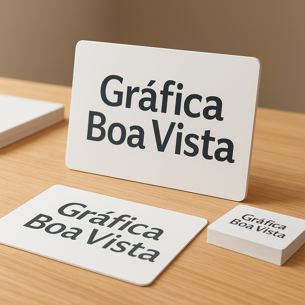 Placa PVC/PS em ambiente de gráfica profissional em Curitiba, mostrando acabamento limpo e produção comercial