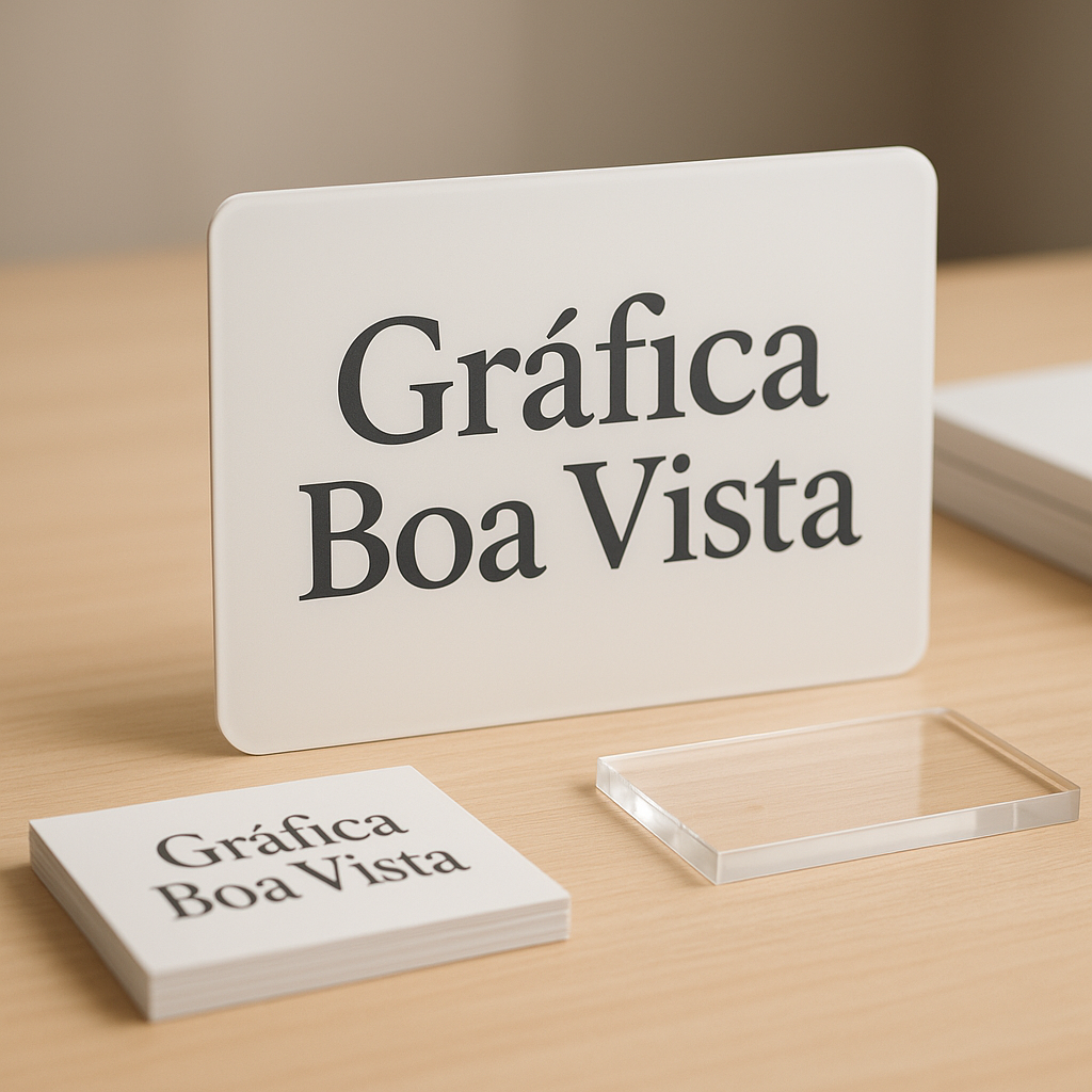 Recepção de clínica com placa PVC/PS profissional e moderna