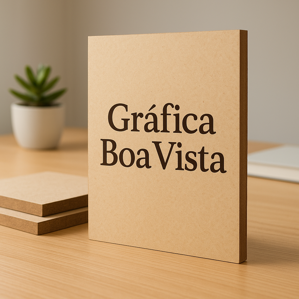 Quadro MDF personalizado em exposição, com acabamento profissional e visual moderno