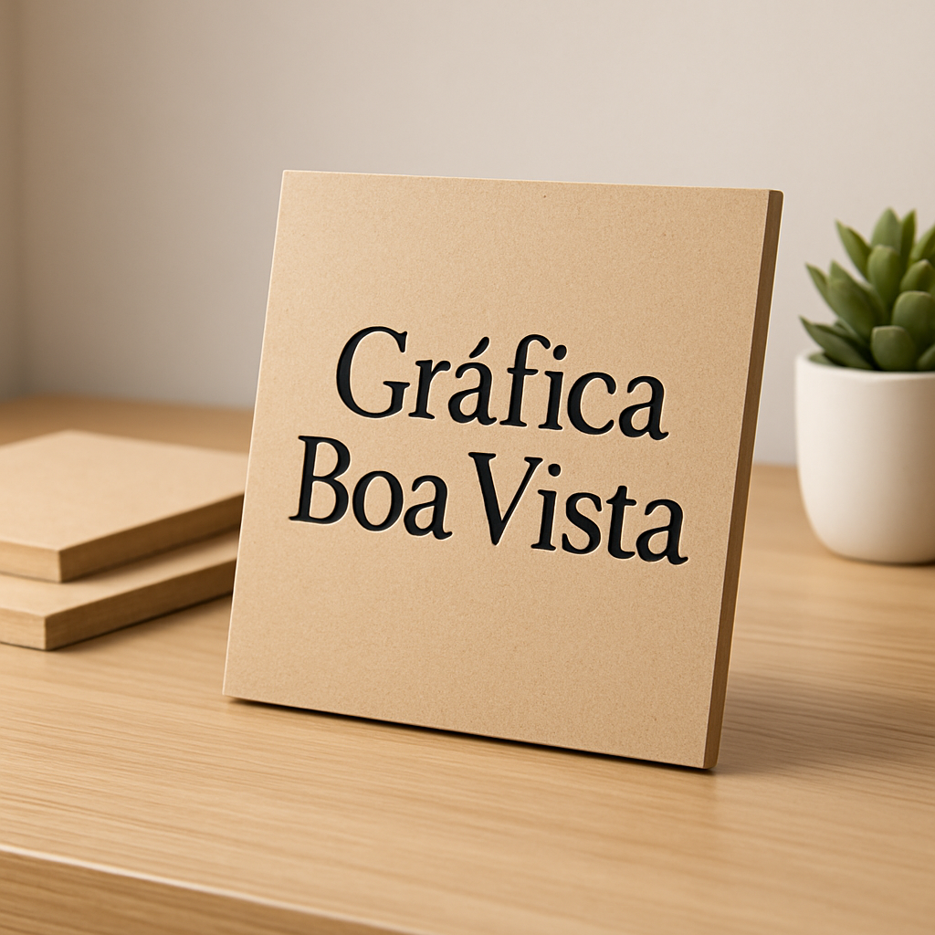 Quadro MDF personalizado em exposição, com acabamento profissional e visual moderno