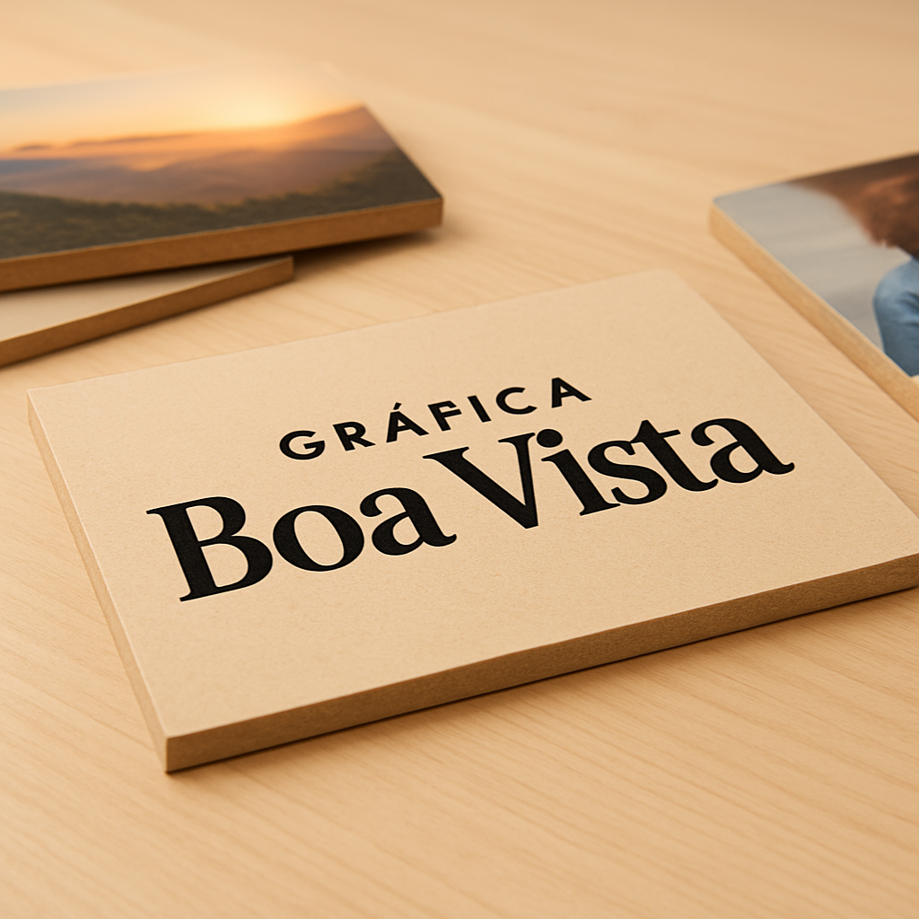 Quadros MDF personalizados em uma sala moderna, com visual limpo e decorativo