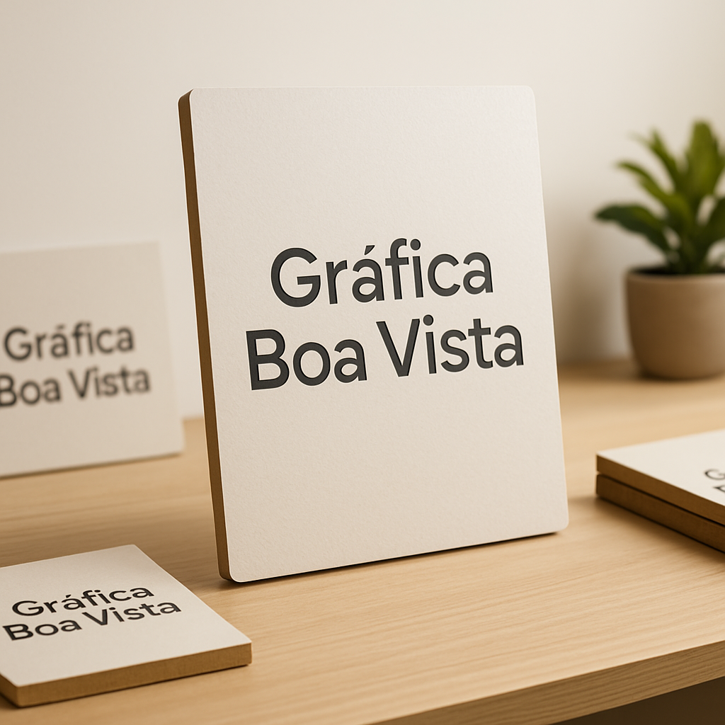 Quadros MDF personalizados em uma sala moderna, com visual limpo e decorativo