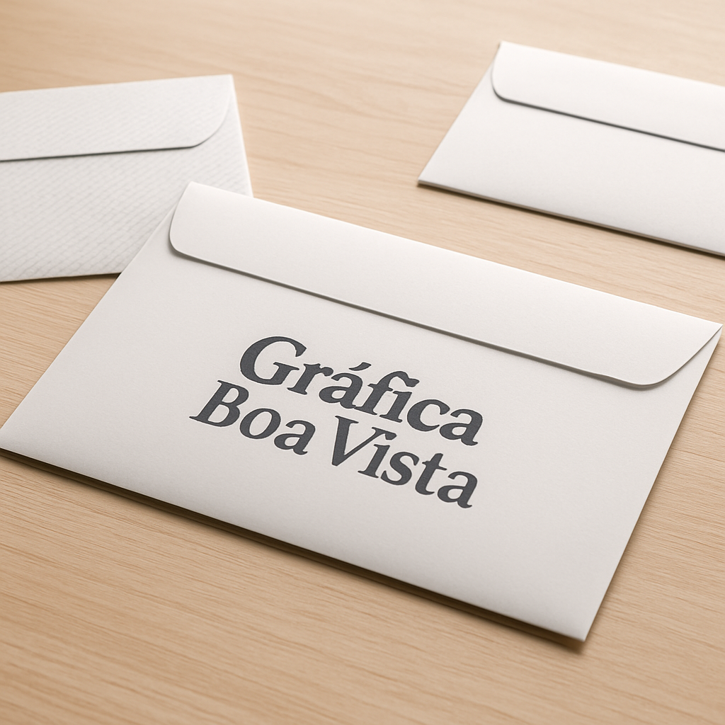 Envelopes profissionais sobre a mesa de uma clínica, em ambiente limpo e moderno